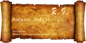 Rafaisz Iván névjegykártya